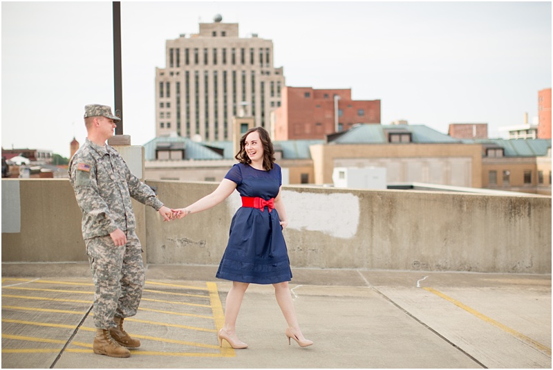 Downtown Springfield Blush and Navy Engagement Session_0003